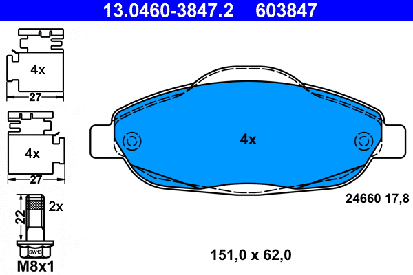 Brake Pad Set, disc brake (13.0460-3847.2)