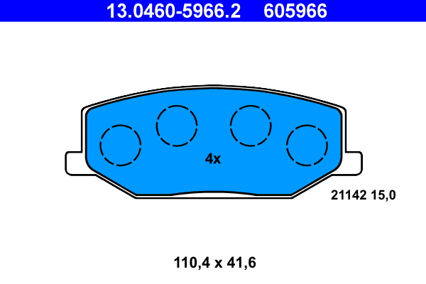 Brake Pad Set, disc brake (13.0460-5966.2)