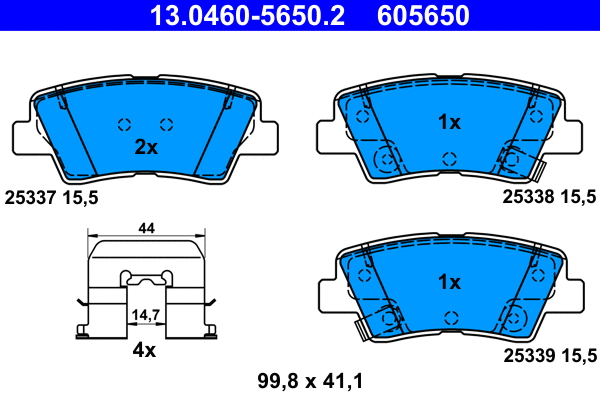 Brake Pad Set, disc brake (13.0460-5650.2)