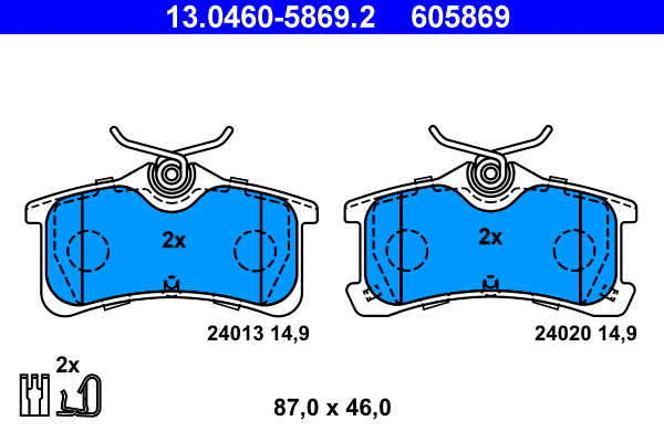 Brake Pad Set, disc brake (13.0460-5869.2)