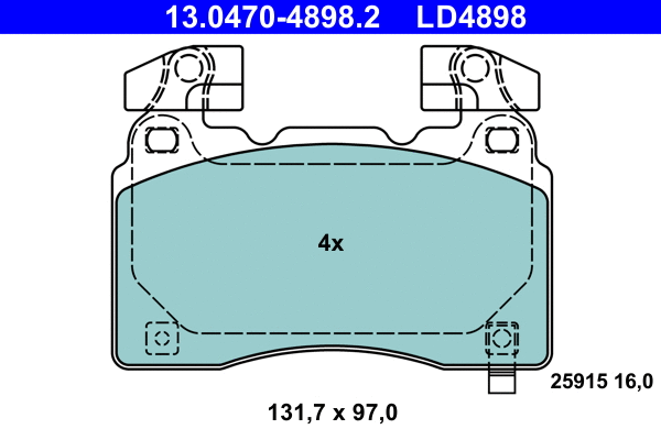 Brake Pad Set, disc brake (13.0470-4898.2)