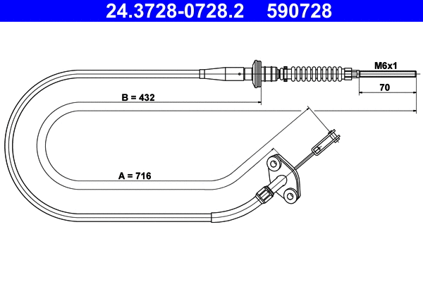 Cable Pull, clutch control (24.3728-0728.2)