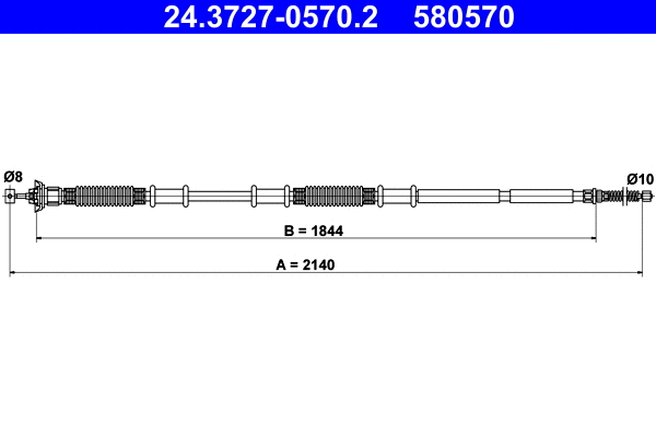 Cable Pull, parking brake (24.3727-0570.2)