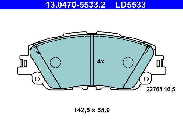 Brake Pad Set, disc brake (13.0470-5533.2)