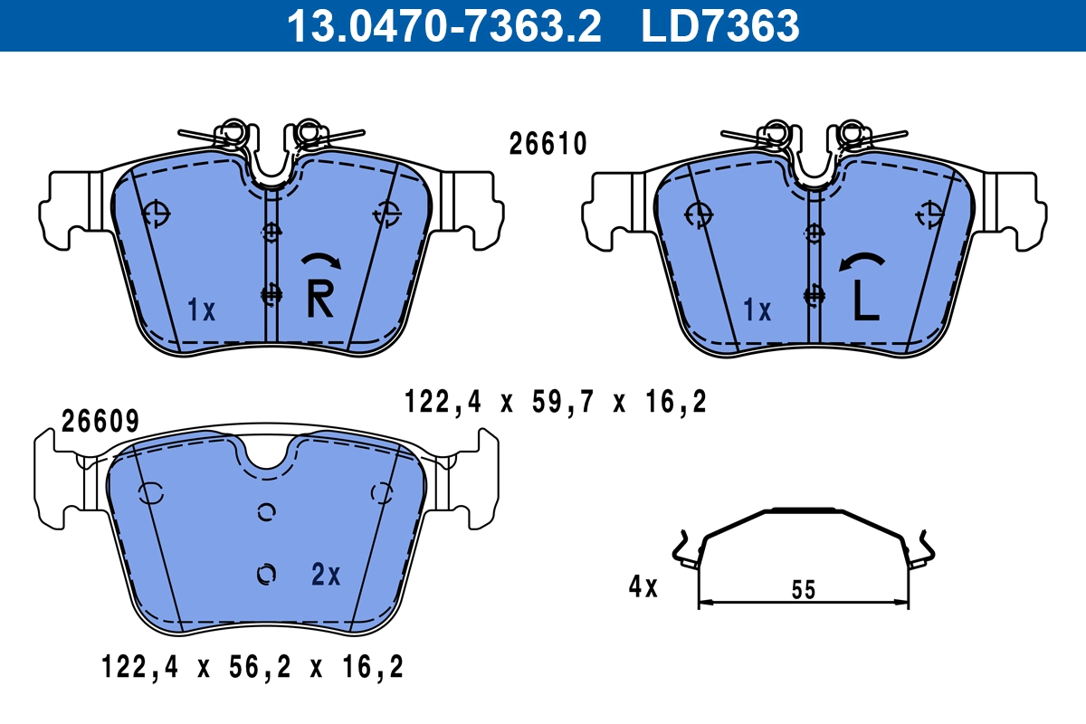 Brake Pad Set, disc brake (13.0470-7363.2)