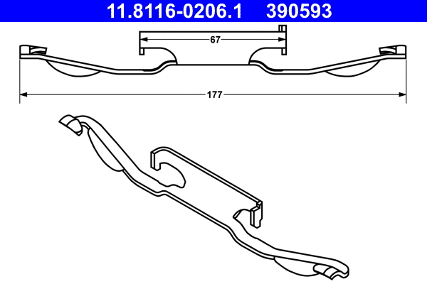 Spring, brake caliper (11.8116-0206.1)