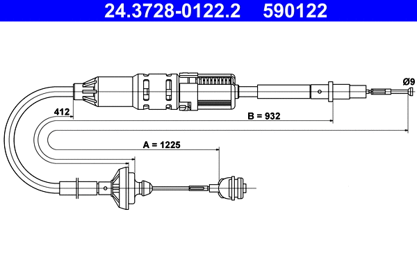 Cable Pull, clutch control (24.3728-0122.2)