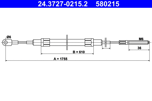 Cable Pull, parking brake (24.3727-0215.2)