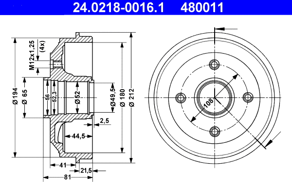 Brake Drum (24.0218-0016.1)
