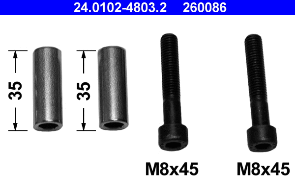 Guide Sleeve Kit, brake caliper (24.0102-4803.2)
