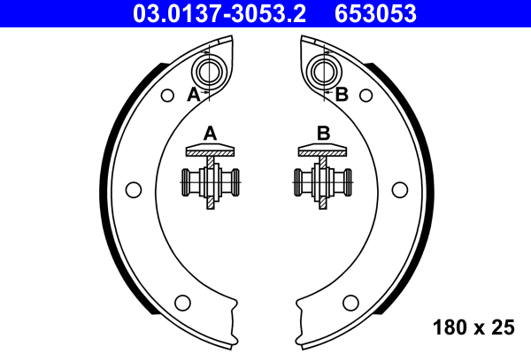 Brake Shoe Set, parking brake (03.0137-3053.2)