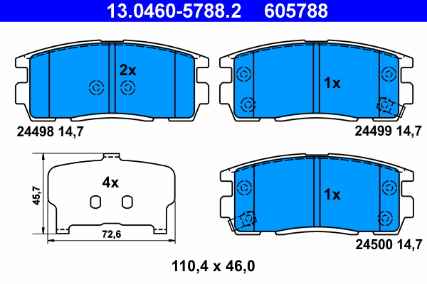Brake Pad Set, disc brake (13.0460-5788.2)