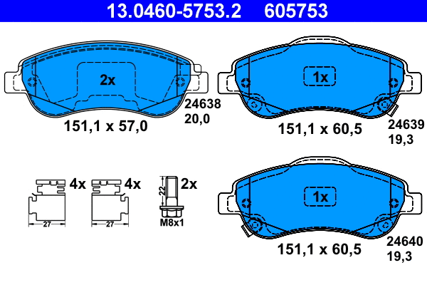 Brake Pad Set, disc brake (13.0460-5753.2)
