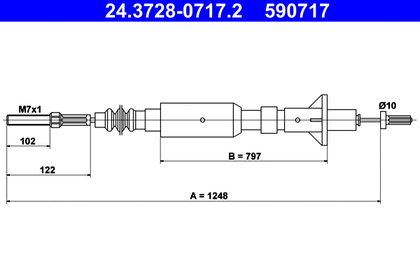 Cable Pull, clutch control (24.3728-0717.2)