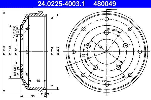 Brake Drum (24.0225-4003.1)