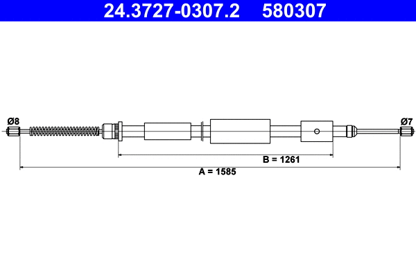 Cable Pull, parking brake (24.3727-0307.2)