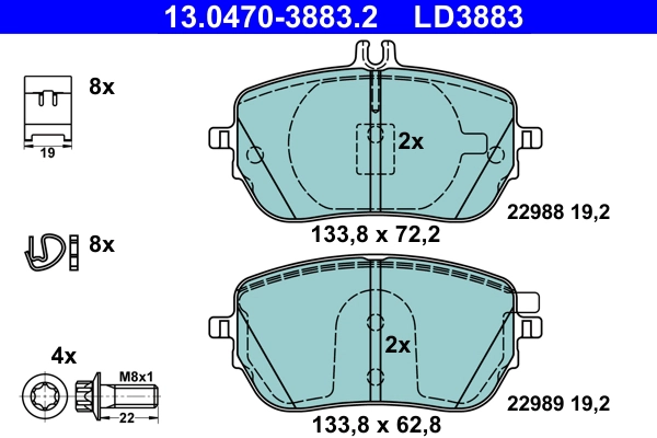 Brake Pad Set, disc brake (13.0470-3883.2)