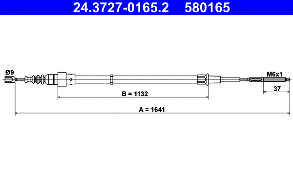 Cable Pull, parking brake (24.3727-0165.2)