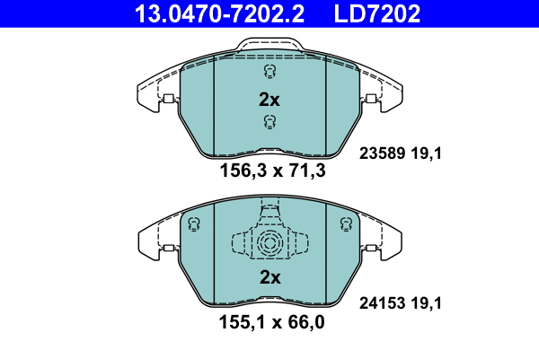 Brake Pad Set, disc brake (13.0470-7202.2)