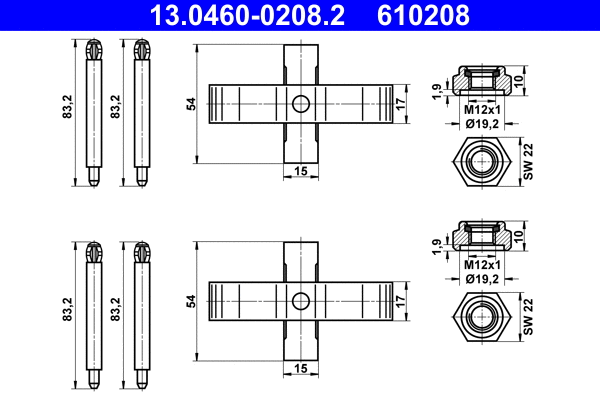 Accessory Kit, disc brake pad (13.0460-0208.2)
