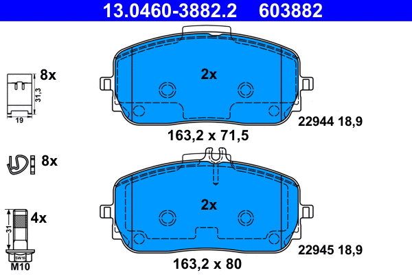 Brake Pad Set, disc brake (13.0460-3882.2)