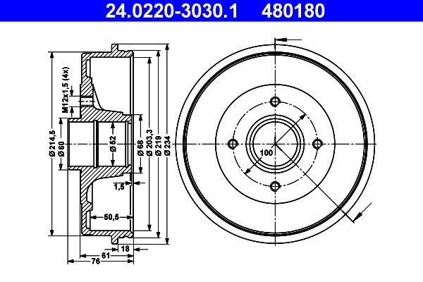 Brake Drum (24.0220-3030.1)