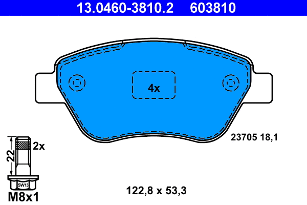 Brake Pad Set, disc brake (13.0460-3810.2)
