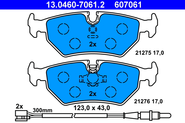 Brake Pad Set, disc brake (13.0460-7061.2)