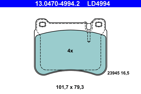 Brake Pad Set, disc brake (13.0470-4994.2)