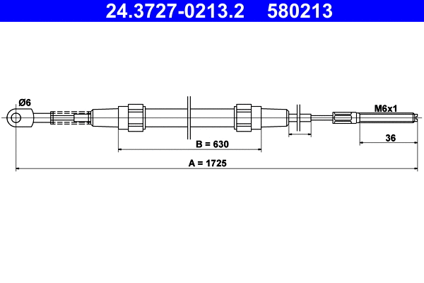 Cable Pull, parking brake (24.3727-0213.2)