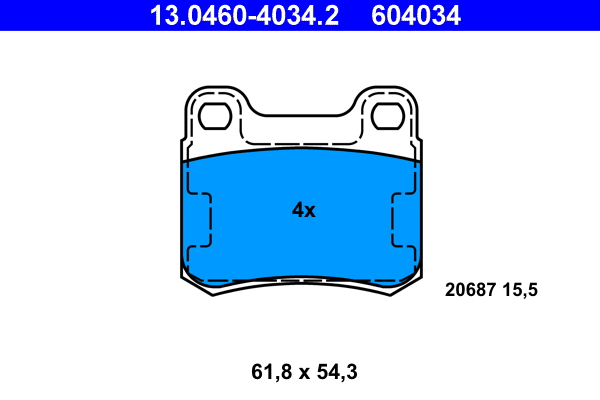 Brake Pad Set, disc brake (13.0460-4034.2)