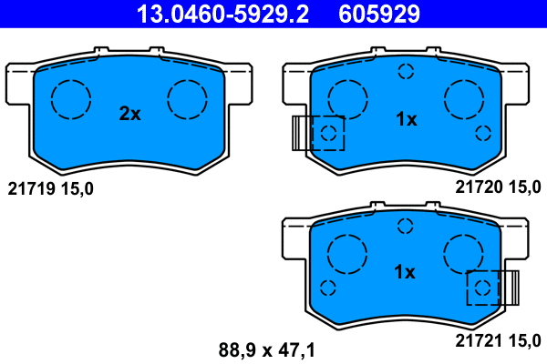 Brake Pad Set, disc brake (13.0460-5929.2)