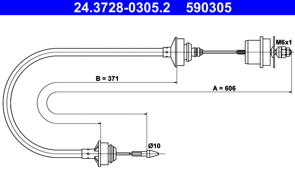 Cable Pull, clutch control (24.3728-0305.2)