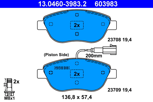 Brake Pad Set, disc brake (13.0460-3983.2)