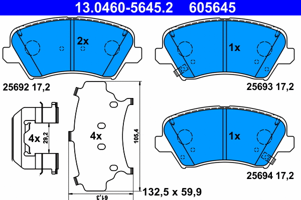 Brake Pad Set, disc brake (13.0460-5645.2)