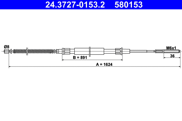 Cable Pull, parking brake (24.3727-0153.2)