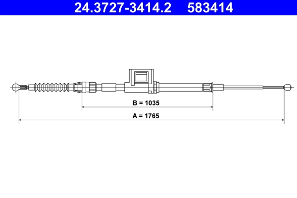 Cable Pull, parking brake (24.3727-3414.2)