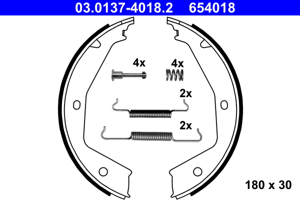 Brake Shoe Set, parking brake (03.0137-4018.2)