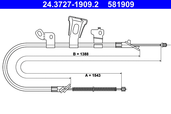 Cable Pull, parking brake (24.3727-1909.2)