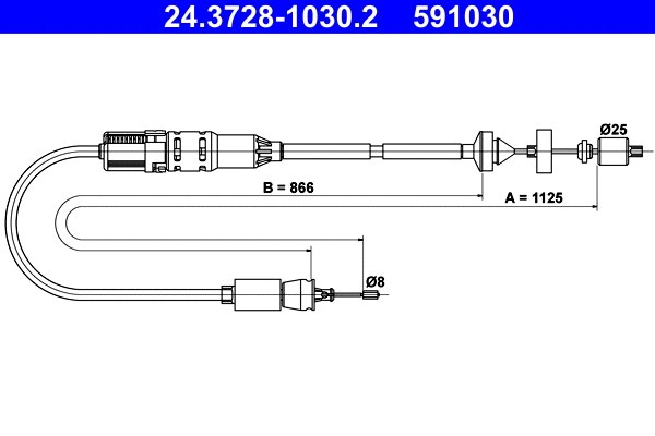 Cable Pull, clutch control (24.3728-1030.2)