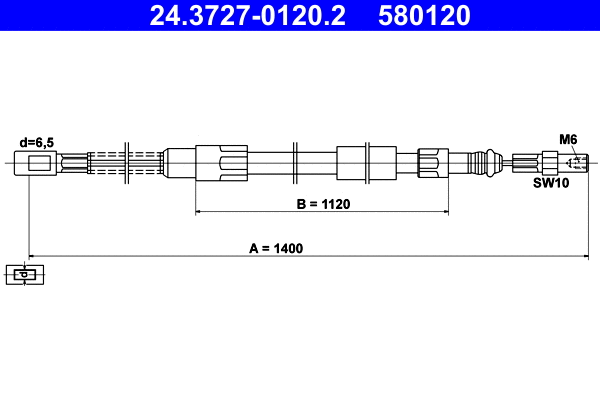 Cable Pull, parking brake (24.3727-0120.2)