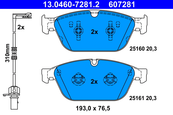 Brake Pad Set, disc brake (13.0460-7281.2)