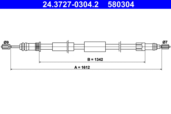 Cable Pull, parking brake (24.3727-0304.2)