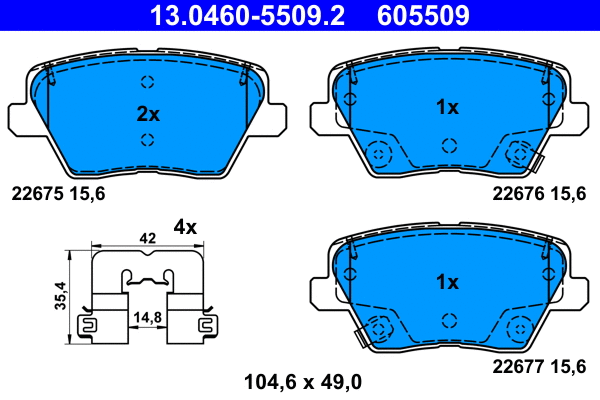 Brake Pad Set, disc brake (13.0460-5509.2)