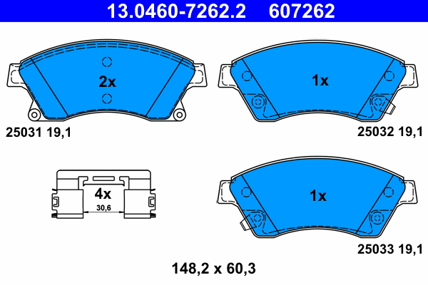 Brake Pad Set, disc brake (13.0460-7262.2)