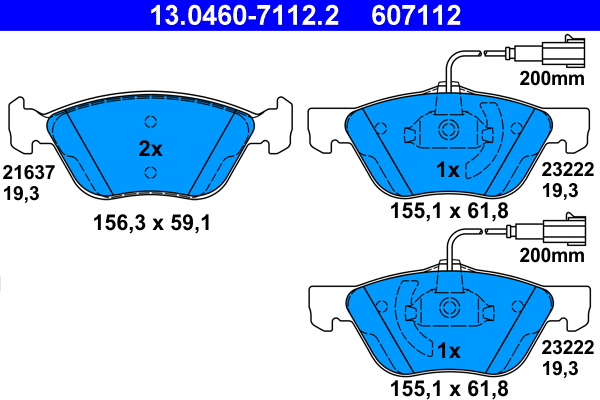 Brake Pad Set, disc brake (13.0460-7112.2)