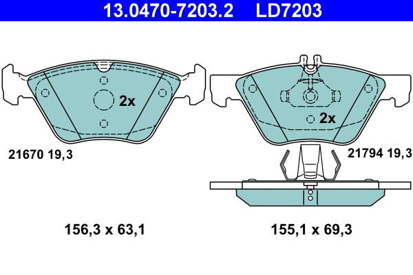Brake Pad Set, disc brake (13.0470-7203.2)