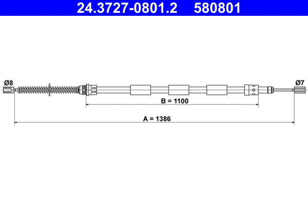 Cable Pull, parking brake (24.3727-0801.2)