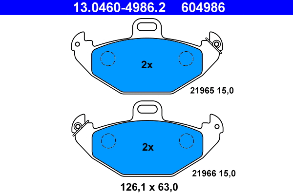 Brake Pad Set, disc brake (13.0460-4986.2)