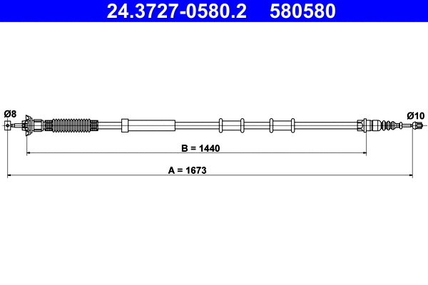 Cable Pull, parking brake (24.3727-0580.2)